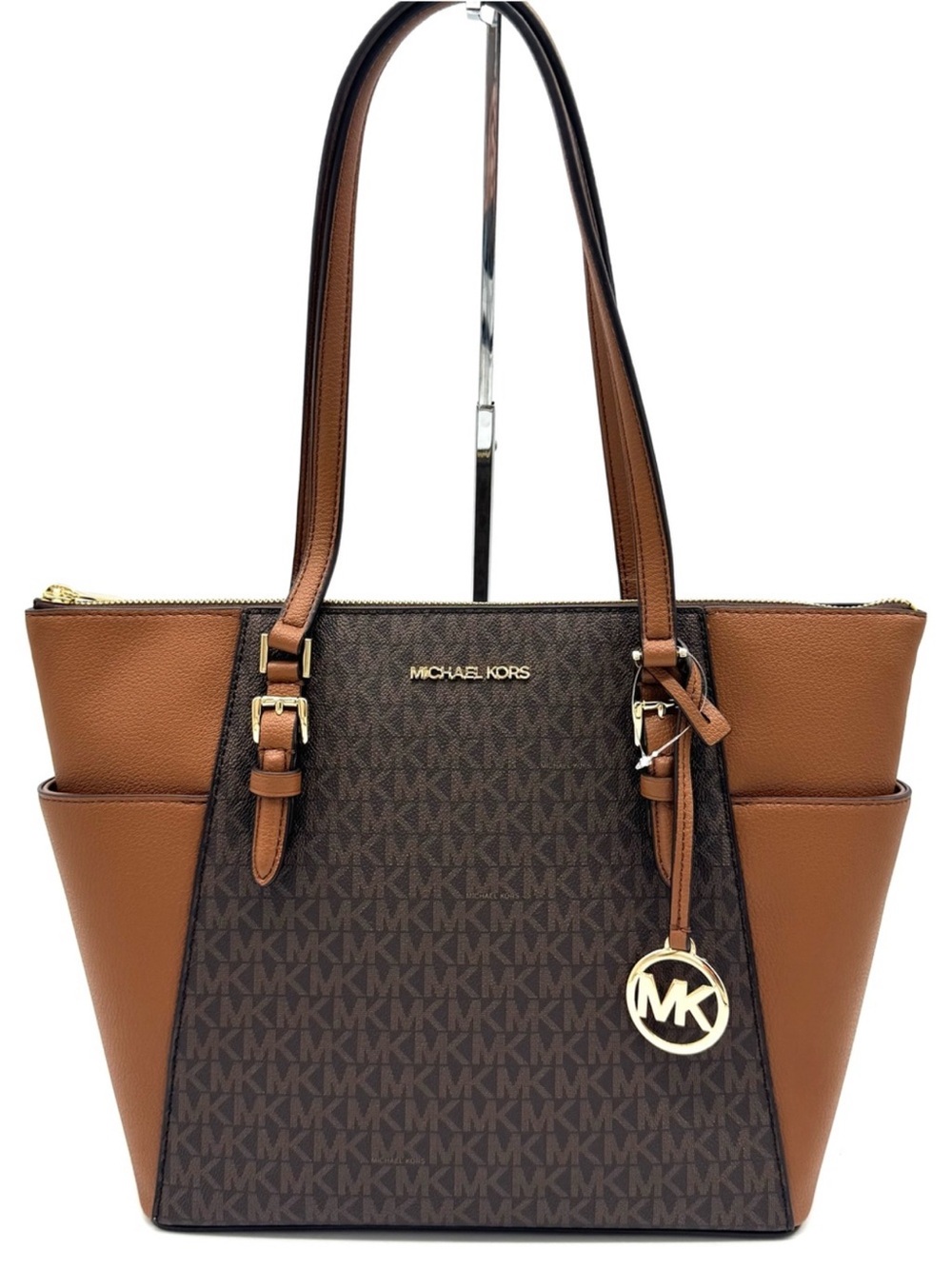 Michael Kors Large Charlotte Tote Bag Luggage Brown